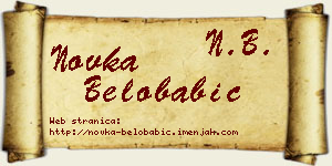 Novka Belobabić vizit kartica